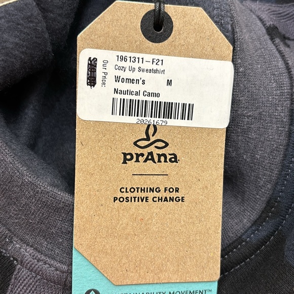 NWT Prana Fleeced Cozy Up Sweatshirt in Camo Medium - Picture 12 of 13
